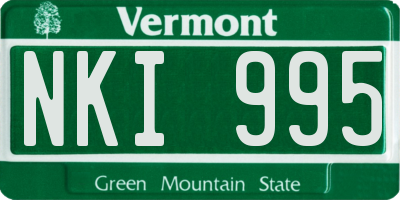 VT license plate NKI995