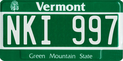 VT license plate NKI997