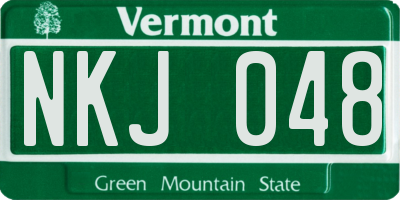 VT license plate NKJ048