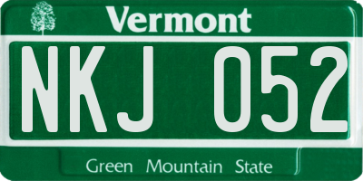 VT license plate NKJ052