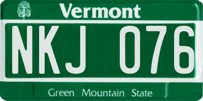 VT license plate NKJ076