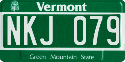 VT license plate NKJ079