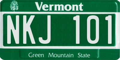 VT license plate NKJ101