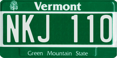 VT license plate NKJ110