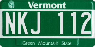 VT license plate NKJ112