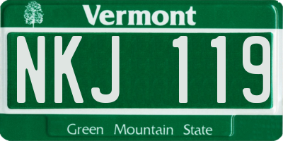 VT license plate NKJ119