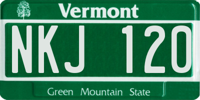 VT license plate NKJ120