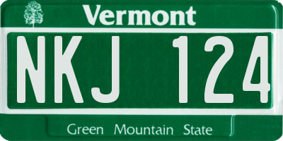 VT license plate NKJ124