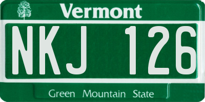 VT license plate NKJ126