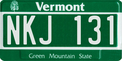 VT license plate NKJ131