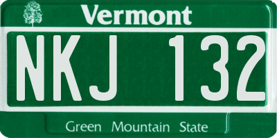 VT license plate NKJ132