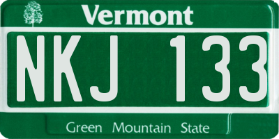 VT license plate NKJ133