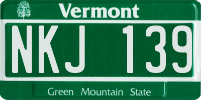 VT license plate NKJ139