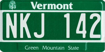 VT license plate NKJ142