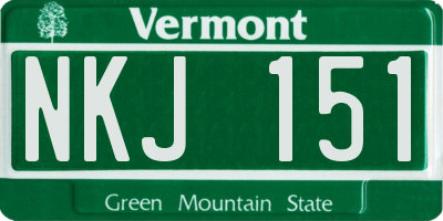 VT license plate NKJ151