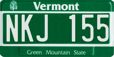 VT license plate NKJ155