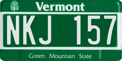 VT license plate NKJ157