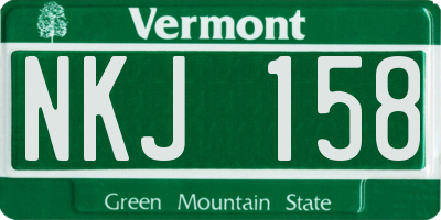 VT license plate NKJ158