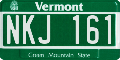 VT license plate NKJ161