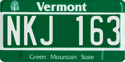 VT license plate NKJ163
