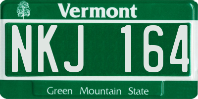 VT license plate NKJ164