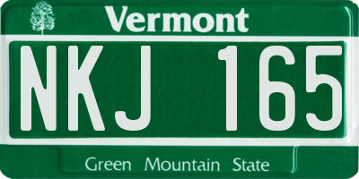 VT license plate NKJ165