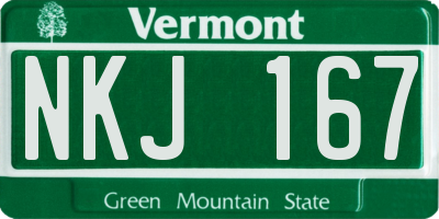 VT license plate NKJ167