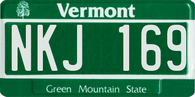 VT license plate NKJ169