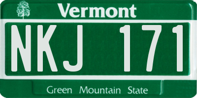 VT license plate NKJ171
