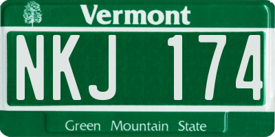 VT license plate NKJ174