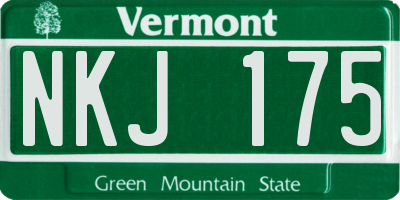 VT license plate NKJ175
