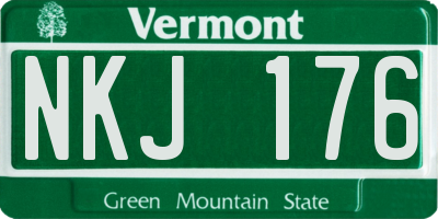 VT license plate NKJ176