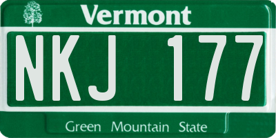 VT license plate NKJ177