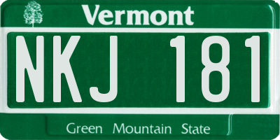 VT license plate NKJ181