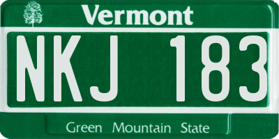 VT license plate NKJ183