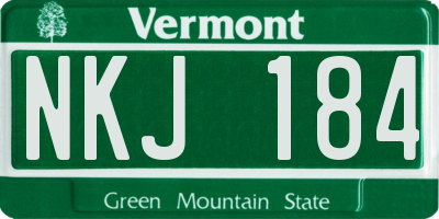 VT license plate NKJ184