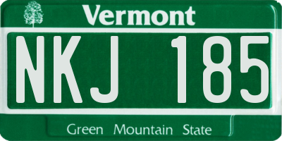 VT license plate NKJ185