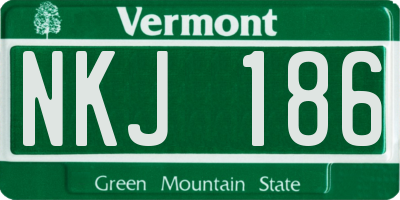 VT license plate NKJ186