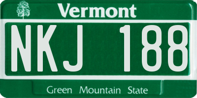 VT license plate NKJ188