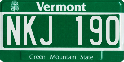 VT license plate NKJ190