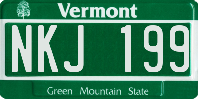 VT license plate NKJ199