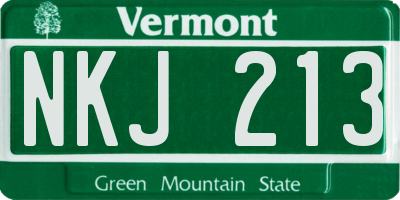 VT license plate NKJ213