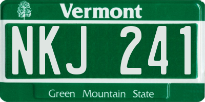 VT license plate NKJ241
