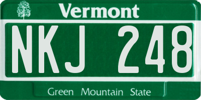 VT license plate NKJ248