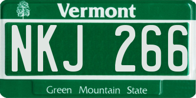 VT license plate NKJ266