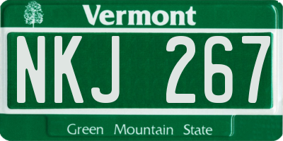 VT license plate NKJ267