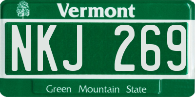 VT license plate NKJ269