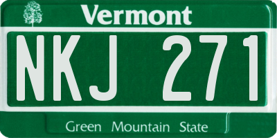 VT license plate NKJ271
