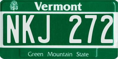 VT license plate NKJ272