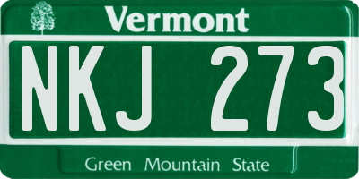 VT license plate NKJ273